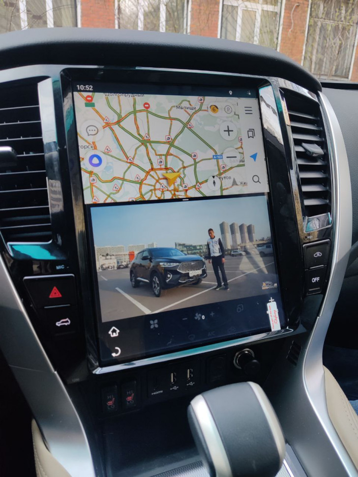 Магнитола для Mitsubishi Pajero Sport 2020+ - Carmedia ZF-1286-GE вертикальный экран в стиле "Тесла" на Android 13, 8Гб+128Гб, CarPlay, 4G SIM-слот