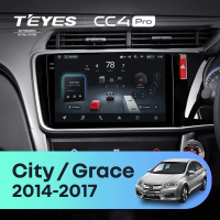 Штатная магнитола для Honda City / Grace (2014-2017) Правый руль (Экран 10,36") - Teyes CC4 Pro на Android 13, 8-ядер, 12ГБ-256ГБ, SIM-слот