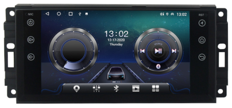 Магнитола для Jeep, Dodge, Chrysler 2006-2015 (207x98мм) - Carmedia MKD-7145-S10 Android 12, ТОП процессор, 4Гб+64Гб, CarPlay, SIM-слот (CarPlay)