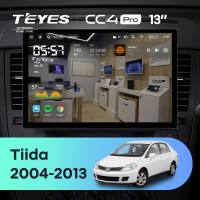 Штатная магнитола для Nissan Tiida C11 (2004-2013) (Экран 13") - Teyes CC4 Pro на Android 13, 8-ядер, 12ГБ-256ГБ, SIM-слот
