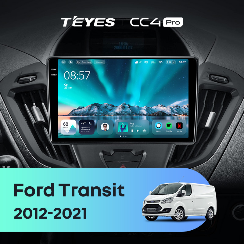 Штатная магнитола Teyes CC4 Pro 8/128 Ford Transit (2012-2021) F1