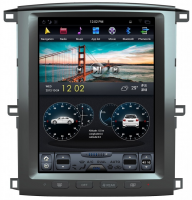 Магнитола для Toyota Land Cruiser 100 2002-2008 - Carmedia ZF-1301-GE вертикальный экран в стиле "Тесла" на Android 13, 8Гб+128Гб, CarPlay, 4G SIM-слот