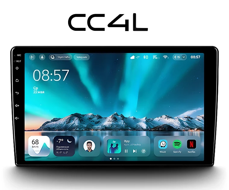 Универсальная магнитола без рамки (экран 9") - Teyes CC4L на Android 14, 8-ядер, IPS, Carplay, SIM-слот