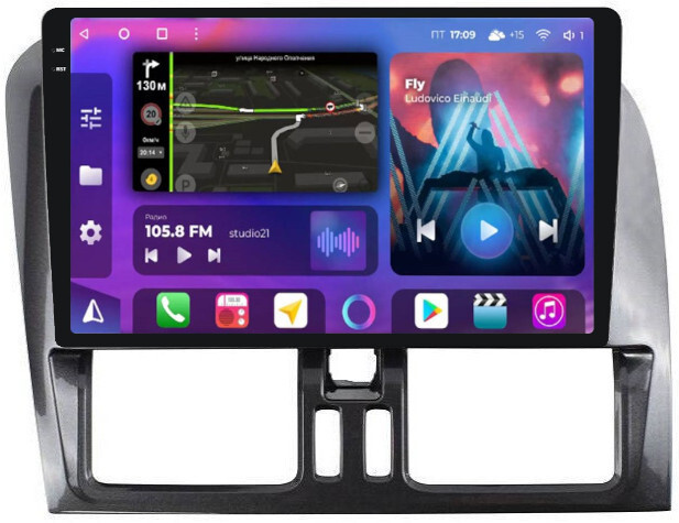 Магнитола для Volvo XC60 2014-2017 - FarCar XXL1229M Android 12, QLED, ТОП процессор, 8Гб+256Гб, CarPlay, SIM-слот (CarPlay)