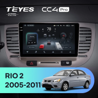 Штатная магнитола для Kia Rio 2 (2005-2011) (Экран 9,5") - Teyes CC4 Pro на Android 13, 8-ядер, 8ГБ-128ГБ, SIM-слот