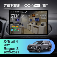 Штатная магнитола для Nissan Rogue 3 (2020-2021) (0din) (Экран 13") - Teyes CC4 Pro на Android 13, 8-ядер, 8ГБ-128ГБ, SIM-слот