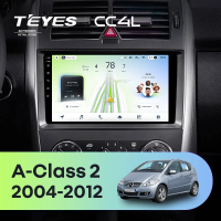 Штатная магнитола для Mercedes-Benz A-Class 2 W169 C169 (2004-2012) - Teyes CC4L на Android 14, 8-ядер, 6ГБ-64ГБ, SIM-слот