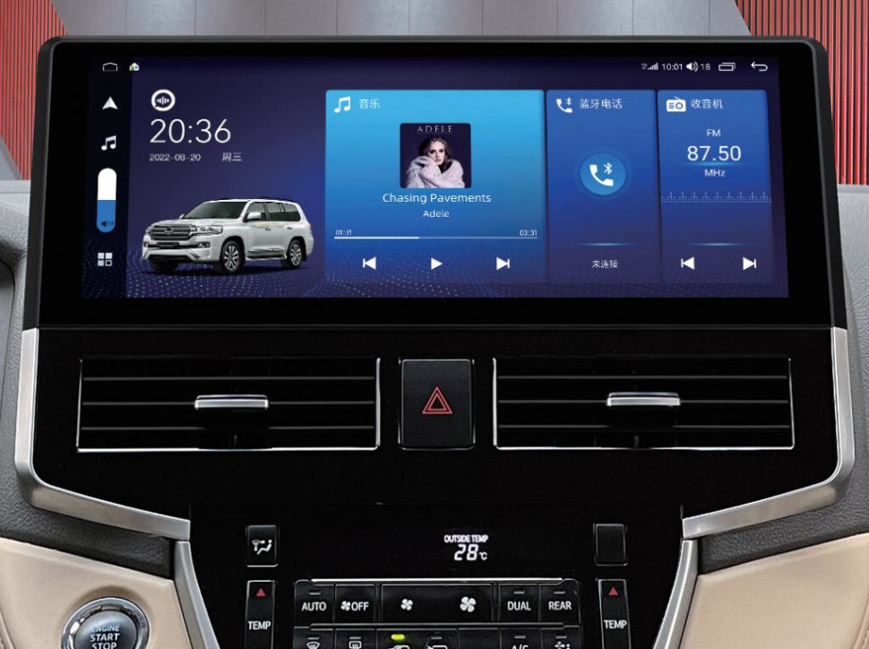 Магнитола Toyota Land Cruiser 200 2016-2021 (поддержка JBL и камер 360) - Carmedia HP-T1502 монитор 15" на Android 12, ТОП процессор, 6Гб+128Гб, 4G SIM-слот (CarPlay)
