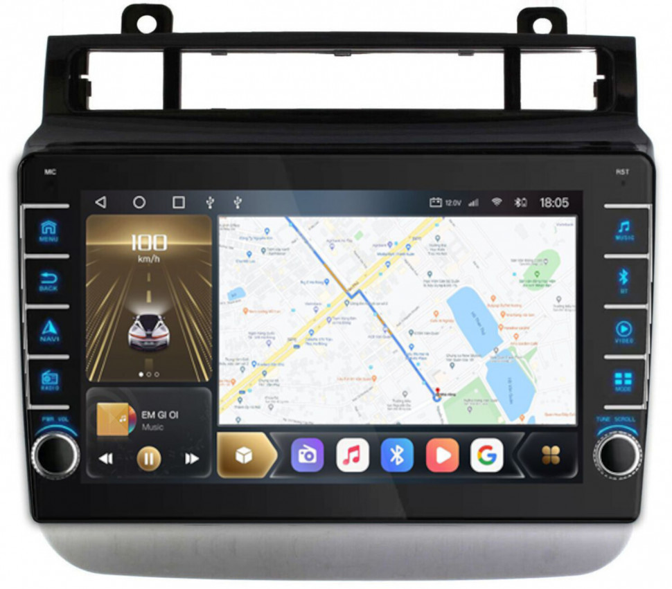 Штатная магнитола для Volkswagen Touareg II 2010-2018 (для RNS850) - Carmedia SF-9107 (крутилки) QLed, Android 10, ТОП процессор, CarPlay, SIM-слот (только с установкой в Москве) (CarPlay)