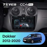 Штатная магнитола для Renault Dokker (2012-2020) (Экран 9,5") - Teyes CC4 Pro на Android 13, 8-ядер, 8ГБ-128ГБ, SIM-слот