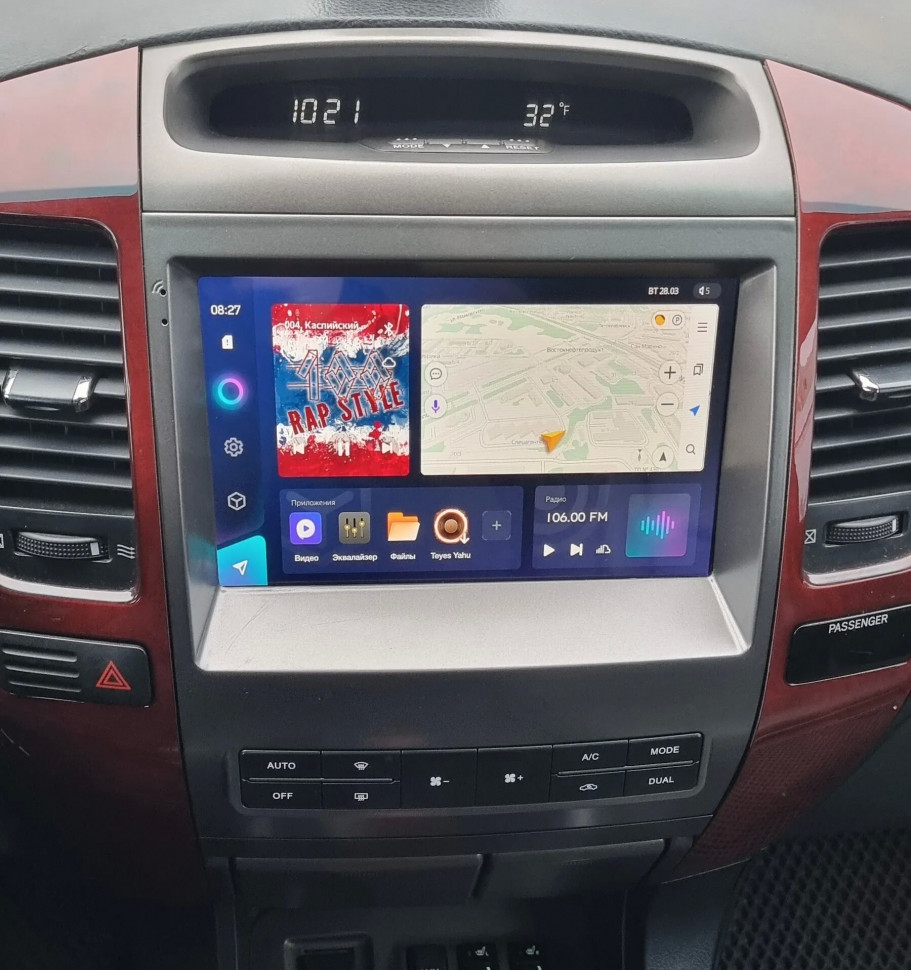 Магнитола для Lexus GX470 J120, Toyota Land Cruiser Prado 120 (климат управляется с экрана ГУ) - Teyes CC3L Android 10, 8-ядер, 4ГБ-32ГБ, 4G SIM-слот (CarPlay)