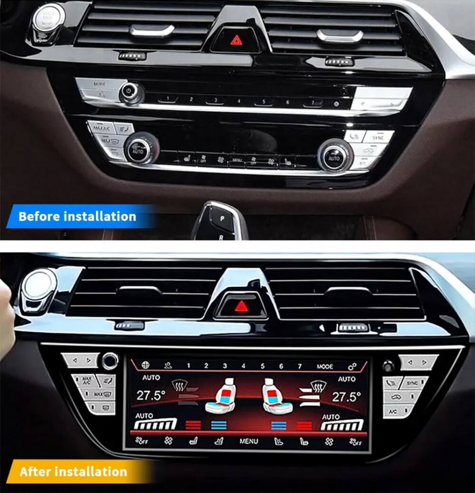 Сенсорная панель климата BMW X4 G02 2017-2023 - Carmedia ZF-2025-G02 c LCD (ЖК) экраном 8.8" (CarPlay)