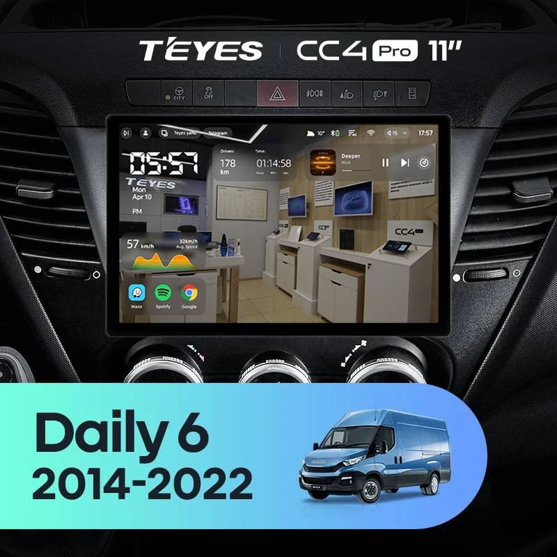Штатная магнитола для Iveco Daily 6 (2014-2022) (Экран 11") - Teyes CC4 Pro на Android 13, 8-ядер, 12ГБ-256ГБ, SIM-слот