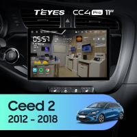 Штатная магнитола для Kia Ceed 2 JD (2012-2018) (Экран 11") - Teyes CC4 Pro на Android 13, 8-ядер, 8ГБ-128ГБ, SIM-слот