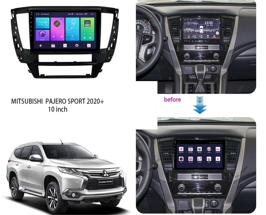 Магнитола для Mitsubishi Pajero Sport 2021+ - Carmedia SF-1038 (крутилки) QLed, Android 10, ТОП процессор, CarPlay, SIM-слот (CarPlay)