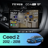 Штатная магнитола для Kia Ceed 2 JD (2012-2018) (Экран 13") - Teyes CC4 Pro на Android 13, 8-ядер, 8ГБ-128ГБ, SIM-слот