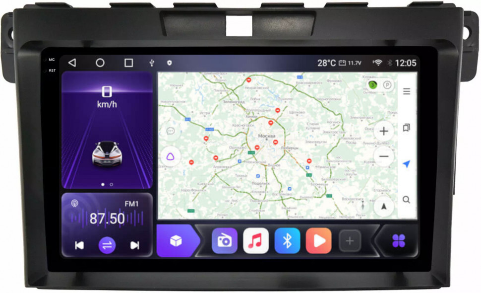 Магнитола для Mazda CX-7 2006-2012 - Carmedia OL-9509 QLed+2K, Android 12, ТОП процессор, CarPlay, SIM-слот (CarPlay)