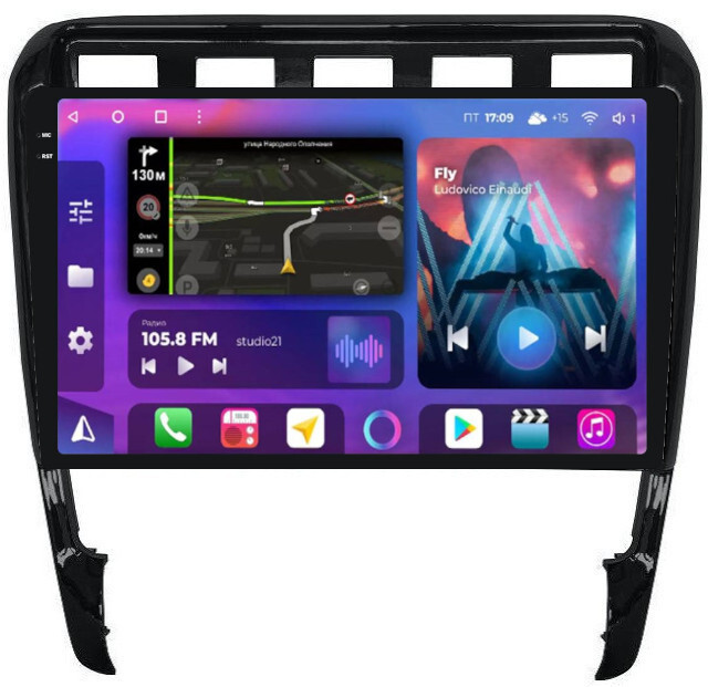 Магнитола для Porsche Cayenne 2002-2010 - FarCar XXL443M Android 12, QLED, ТОП процессор, 8Гб+256Гб, CarPlay, SIM-слот (CarPlay)