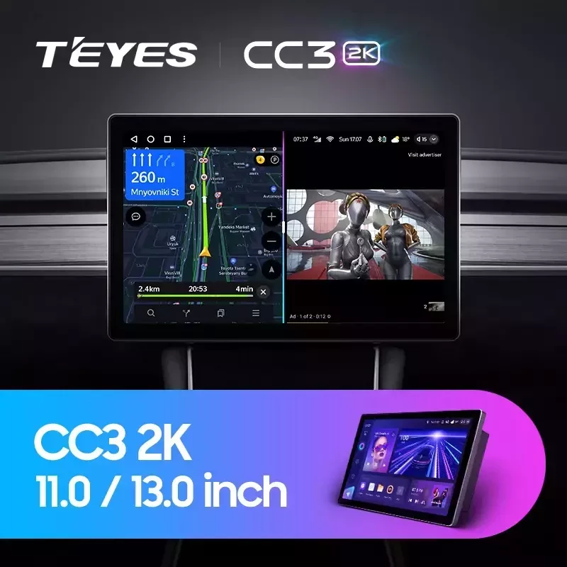 Магнитола для UAZ Patriot 2016+ (поддержка кнопок руля) - Teyes CC3-2K монитор 13", QLED+2K, Android 10, ТОП процессор, 4G SIM-слот, CarPlay (CarPlay)