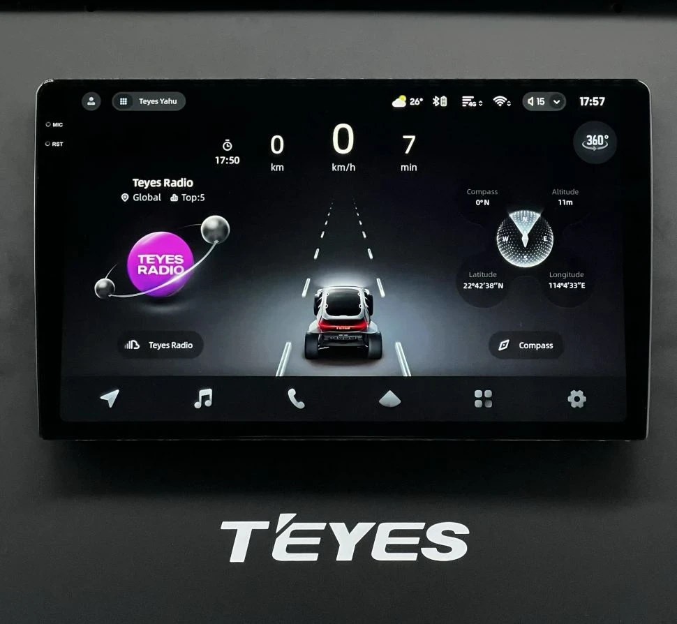 Универсальная магнитола без рамки (экран 13") - Teyes CC4 Pro на Android 13, 8-ядер, QLED, Carplay, SIM-слот