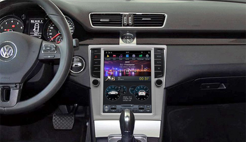Магнитола для Volkswagen Passat 2005-2015 (B6, B7, CC) - Carmedia ZF-1012-Q6 ("Тесла-Стиль") Android 11, 8ГБ+128ГБ, SIM-слот (CarPlay)