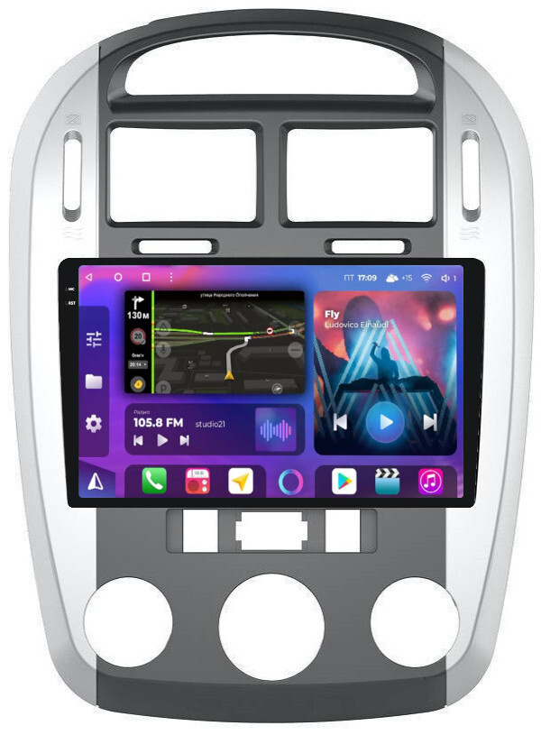 Магнитола для KIA Cerato 2004-2008 - FarCar XXL046M Android 12, QLED, ТОП процессор, 8Гб+256Гб, CarPlay, SIM-слот (CarPlay)