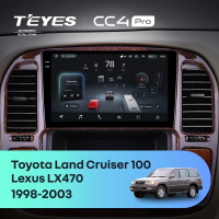 Штатная магнитола для Lexus LX470 / Toyota Land Cruiser 100 (1998-2003) (Экран 9,5") - Teyes CC4 Pro на Android 13, 8-ядер, 12ГБ-256ГБ, SIM-слот