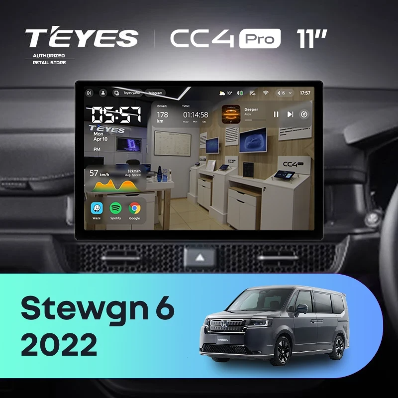 Штатная магнитола для Honda Stepwgn 6 2022+ Правый руль (Экран 11") - Teyes CC4 Pro на Android 13, 8-ядер, 12ГБ-256ГБ, SIM-слот