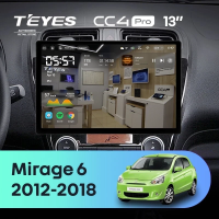 Штатная магнитола для Mitsubishi Mirage 6 (2012-2018) (Экран 13") - Teyes CC4 Pro на Android 13, 8-ядер, 8ГБ-128ГБ, SIM-слот