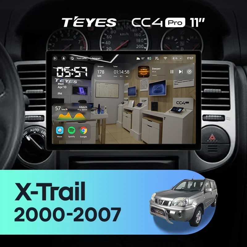 Штатная магнитола для Nissan X-Trail T30 (2000-2007) (Экран 11") - Teyes CC4 Pro на Android 13, 8-ядер, 8ГБ-128ГБ, SIM-слот