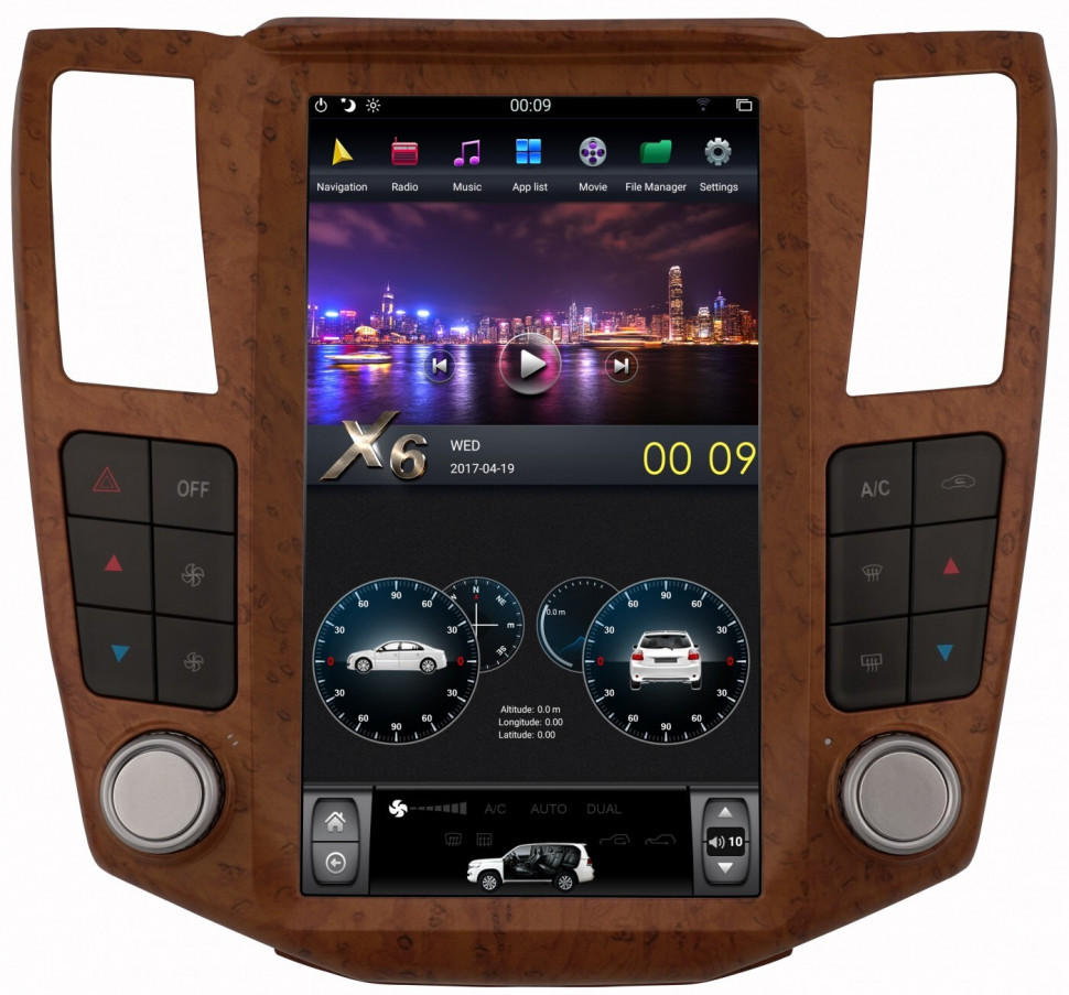 Магнитола для Lexus RX 2004-2009, Toyota Harrier 2003-2009 - Carmedia ZF-1278W-Q6 ("Тесла-Стиль") Android 11, 8ГБ+128ГБ, SIM-слот (CarPlay)