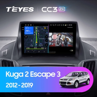Штатная магнитола Teyes CC3 2K 360 6/128 Ford Kuga 2 (2012-2019) Тип-A