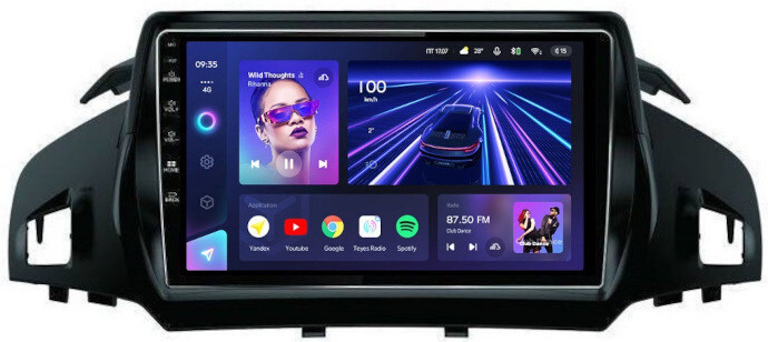 Магнитола для Ford Kuga 2011-2019 (рамка с зазорами) - Teyes CC3 Android 10, ТОП процессор, 4/32 Гб, CarPlay, SIM-слот (CarPlay)
