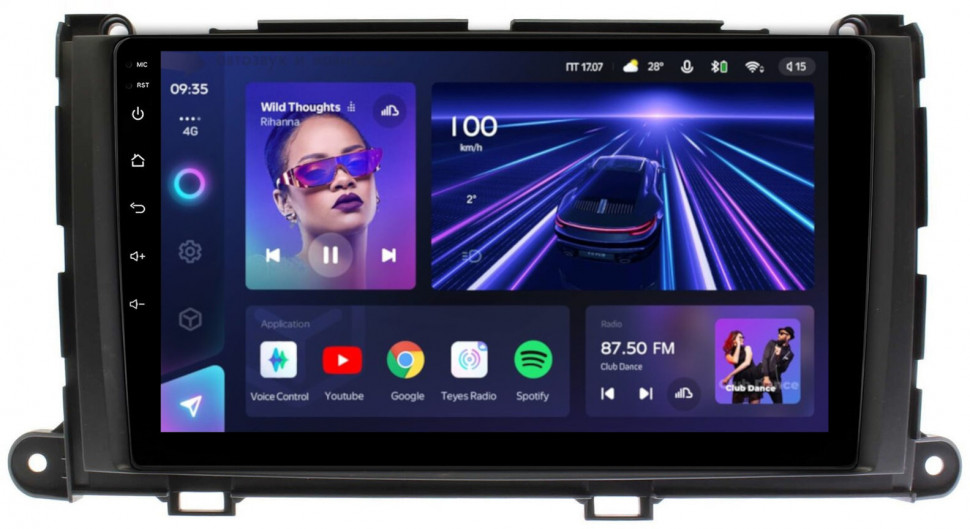 Магнитола для Toyota Sienna 3 2010-2014 - Teyes CC3 Android 10, ТОП процессор, 4/32 Гб, CarPlay, SIM-слот (CarPlay)