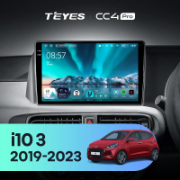 Штатная магнитола для Hyundai i10 3 (2019-2023) Правый руль (Экран 10,36") - Teyes CC4 Pro на Android 13, 8-ядер, 12ГБ-256ГБ, SIM-слот
