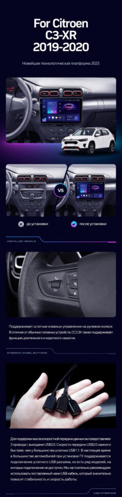 Штатная магнитола Teyes CC3 2K 360 6/128 Citroen C3-XR (2019-2020) F1