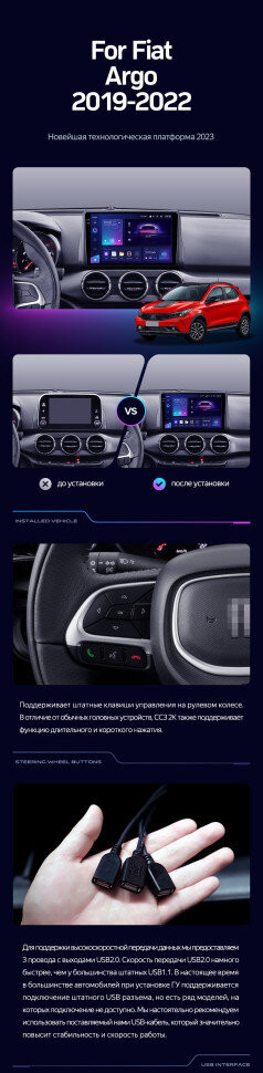Штатная магнитола Teyes CC3L 4/64 Fiat Argo (2019-2022)