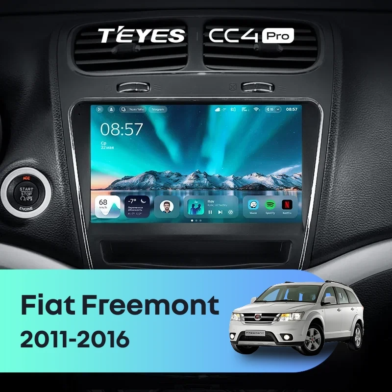 Штатная магнитола для Fiat Freemont (2011-2016) (Экран 9,5") - Teyes CC4 Pro на Android 13, 8-ядер, 12ГБ-256Б, SIM-слот
