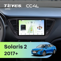 Штатная магнитола для Hyundai Solaris 2 (2017-2020) F2 (черный матовый) Тип-A - Teyes CC4L на Android 14, 8-ядер, 6ГБ-64ГБ, SIM-слот