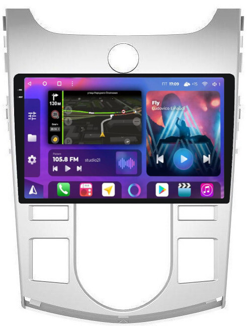 Магнитола для KIA Cerato 2 2008-2013 (климат/кондиц) - FarCar XXL038M Android 12, QLED, ТОП процессор, 8Гб+256Гб, CarPlay, SIM-слот (CarPlay)