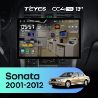 Штатная магнитола для Hyundai Sonata EF рестайлинг (2001-2012) (Экран 13") - Teyes CC4 Pro на Android 13, 8-ядер, 12ГБ-256ГБ, SIM-слот