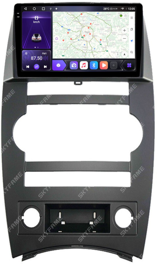 Магнитола для Jeep Commander 2005-2010 - Carmedia SF-9303 QLed+2K, Android 12, ТОП процессор, CarPlay, SIM-слот (только с установкой в Москве) (CarPlay)