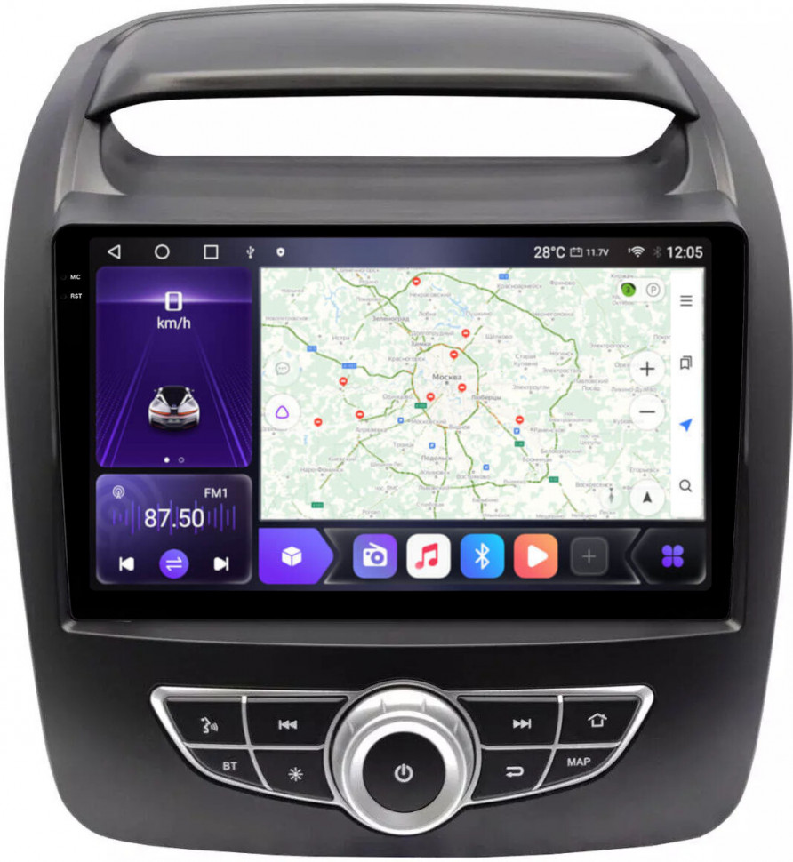 Магнитола для KIA Sorento 2012-2020 (климат на штатном экране) - Carmedia OL-9794-2 QLed+2K, Android 12, ТОП процессор, CarPlay, SIM-слот (CarPlay)
