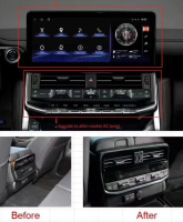 Магнитола + панель заднего климата для Toyota Land Cruiser 300 2021+ (штатный экран 8") - Carmedia ZH-T1219 монитор 12.3", Android 12, 8Гб+128Гб, CarPlay, SIM-слот (CarPlay)