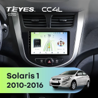 Штатная магнитола для Hyundai Solaris 1 (2010-2016) F4 (черно-серый) - Teyes CC4L на Android 14, 8-ядер, 6ГБ-64ГБ, SIM-слот