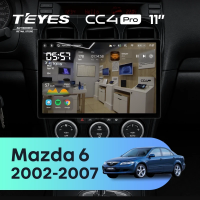 Штатная магнитола для Mazda 6 GG (2002-2007) (Экран 11") - Teyes CC4 Pro на Android 13, 8-ядер, 12ГБ-256ГБ, SIM-слот
