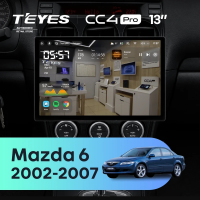 Штатная магнитола для Mazda 6 GG (2002-2007) (Экран 13") - Teyes CC4 Pro на Android 13, 8-ядер, 8ГБ-128ГБ, SIM-слот