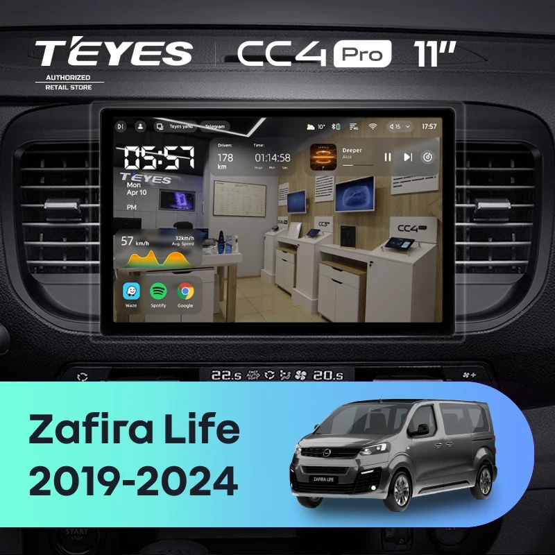 Штатная магнитола для Opel Zafira Life (2019-2024) (Экран 11") - Teyes CC4 Pro на Android 13, 8-ядер, 12ГБ-256ГБ, SIM-слот