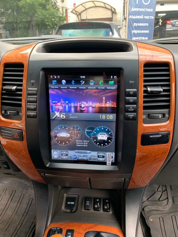 Магнитола для Lexus GX470, Toyota Land Cruiser Prado 120 - Carmedia ZF-1116H-GE вертикальный экран в стиле "Тесла" на Android 13, 8Гб+128Гб, CarPlay, 4G SIM-слот