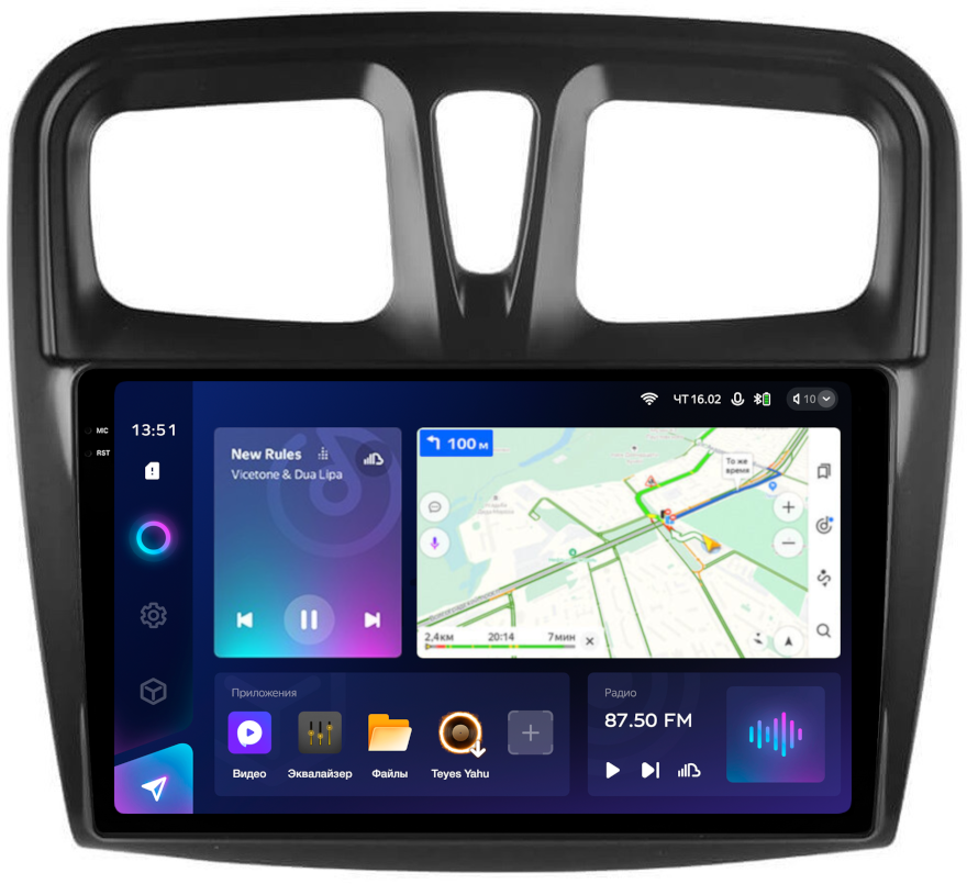 Магнитола для Renault Logan/Sandero 2014+ - Teyes CC3-2K QLed Android 10, ТОП процессор, SIM-слот, CarPlay (CarPlay)